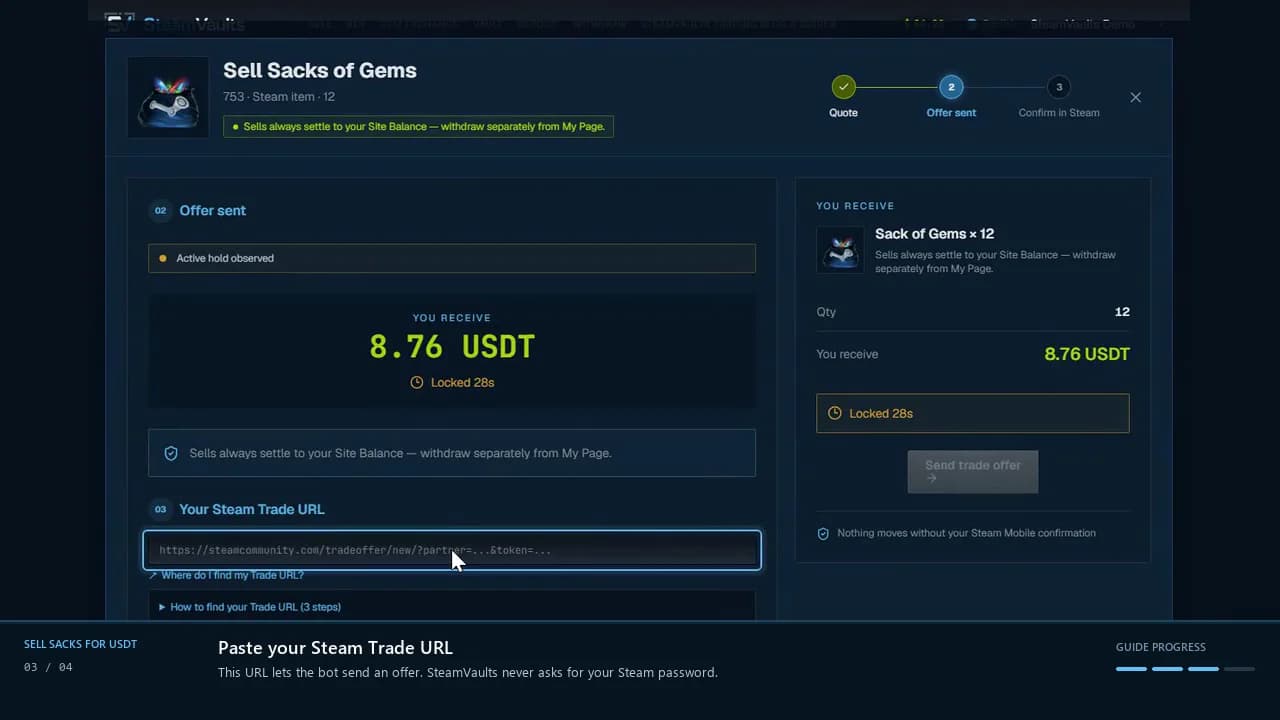 Sell: Your Steam Trade URL