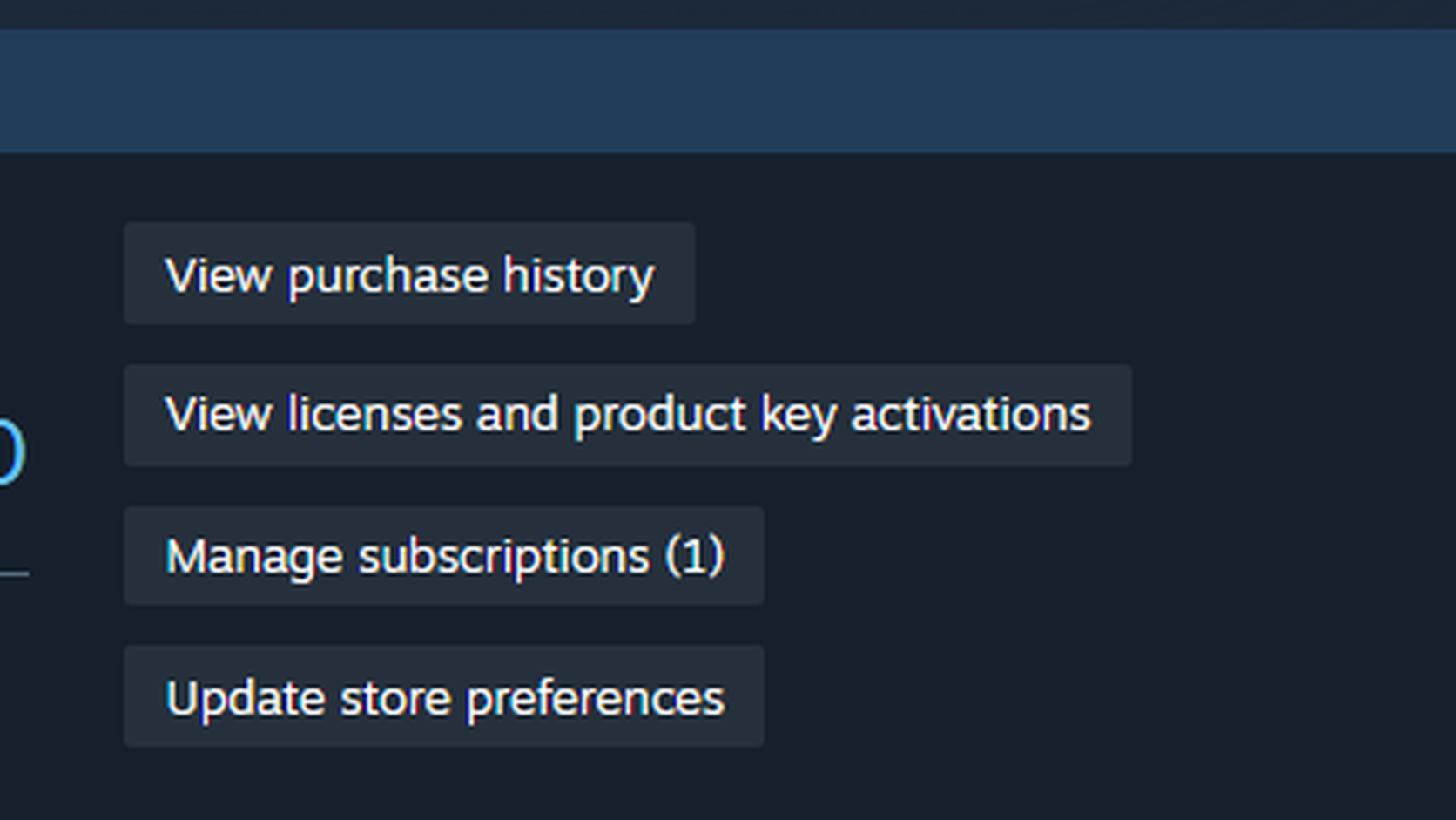 Steam-Seite „Store & Purchase History“ mit der Schaltfläche „View purchase history“