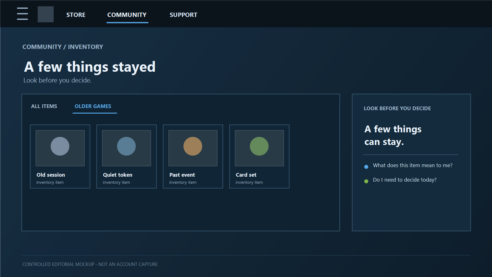 暫時不急著處理的舊 Steam 物品庫項目畫面