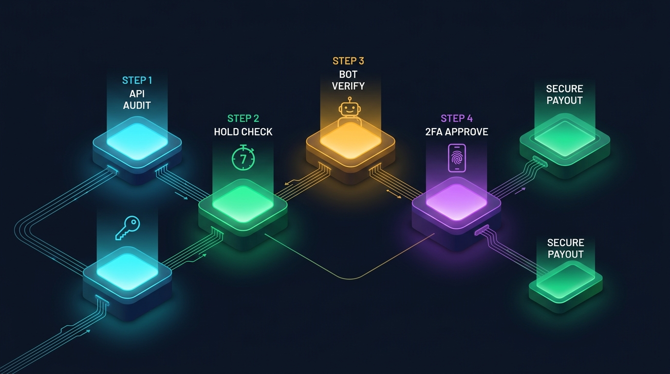 End to end pre-trade security audit decision flowchart for selling Steam Sacks of Gems