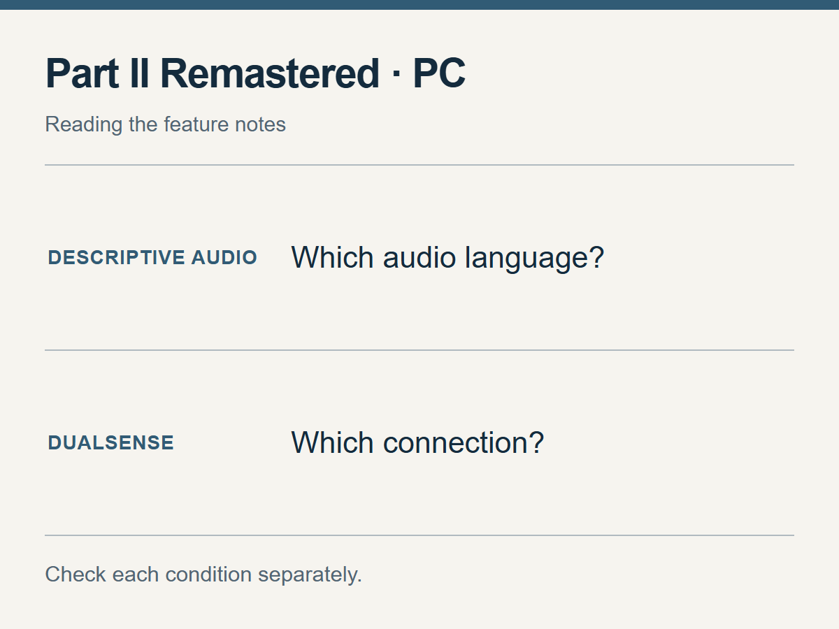 音声案内の言語とDualSenseの接続方式を別々に確認する図
