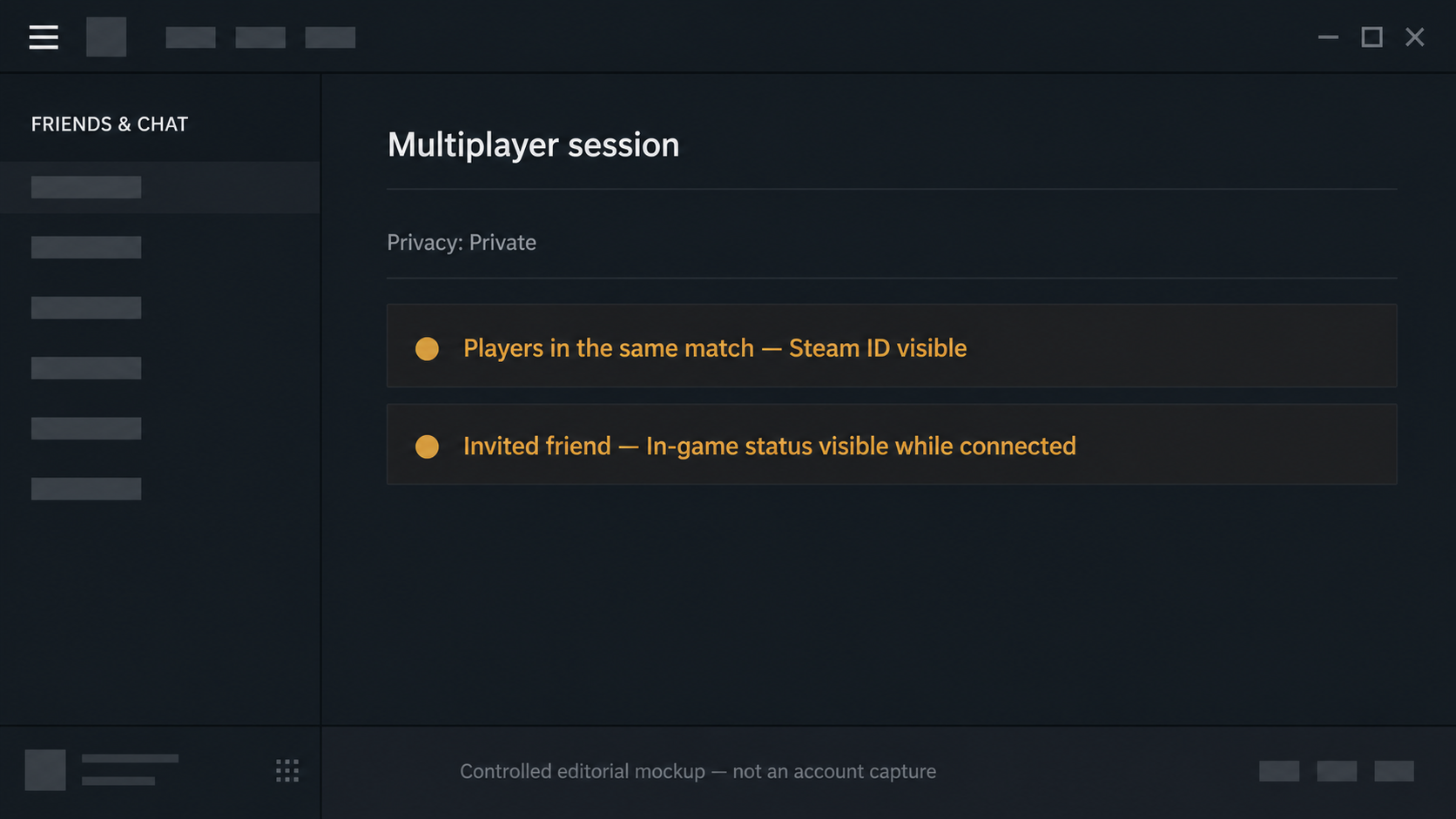 Steam multiplayer and invite view showing the same-server and invited-friend visibility exceptions