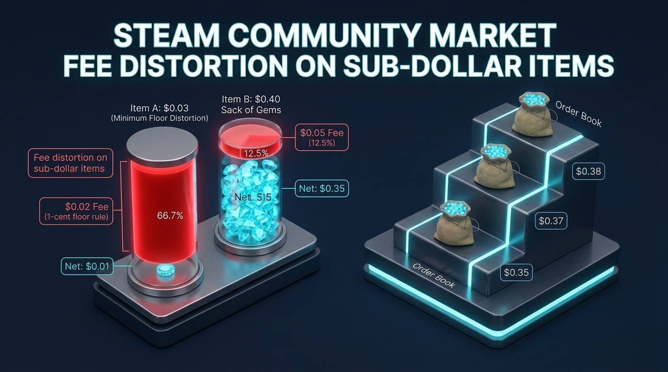 Buyer pays versus seller receives calculation on sub-dollar commodity items