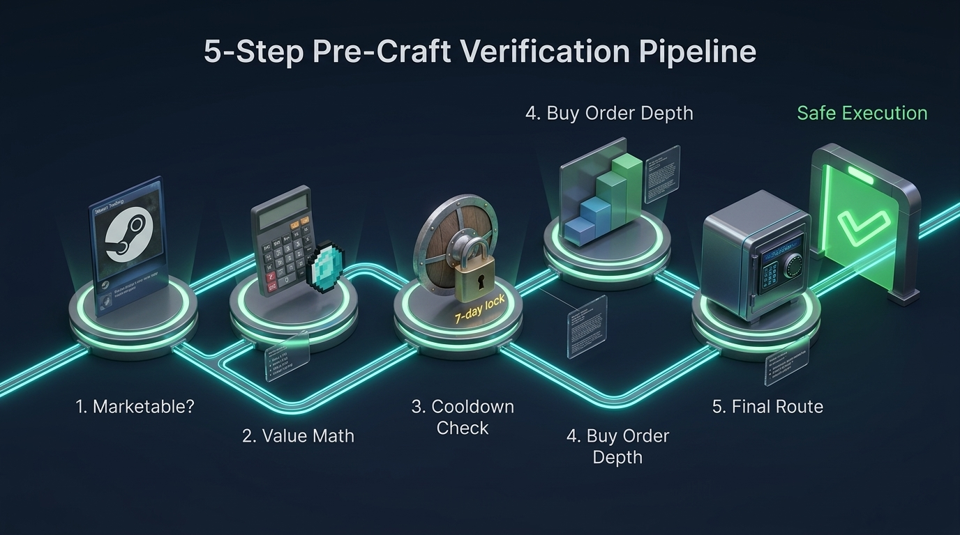 Seven step verification checklist before grinding items or buying sacks