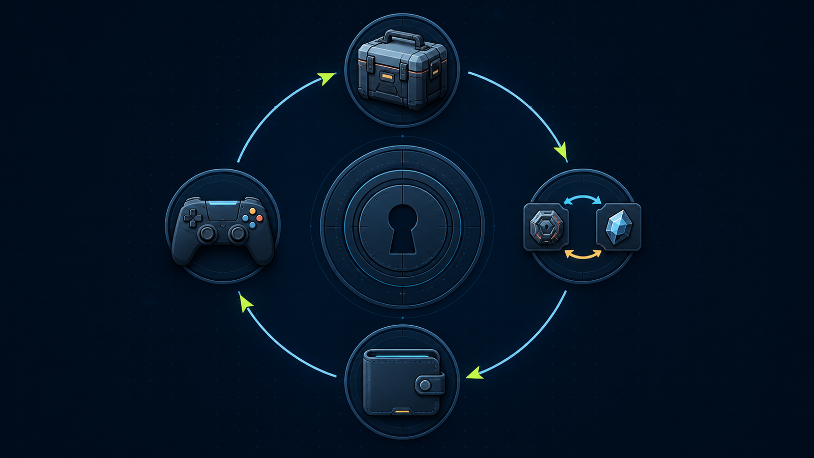 インベントリ、マーケット、Steam Wallet、次のゲーム購入が循環する構造